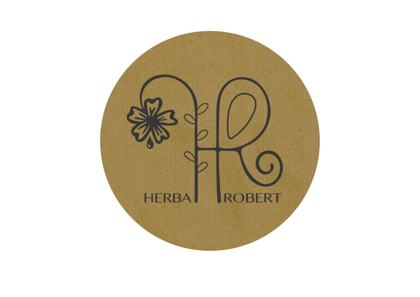 Logo Herba Robert sur fond kraft