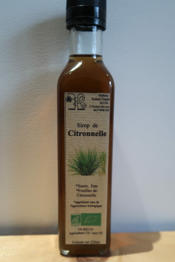 sirop de citronnelle de producteur bio du département 82